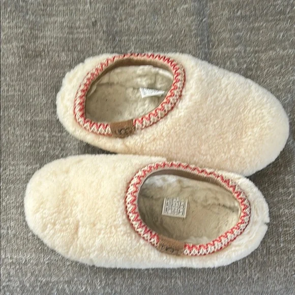 UGG Curly Tazman Slipper Cream Red Trim Women’s 5 - Picture 11 of 11